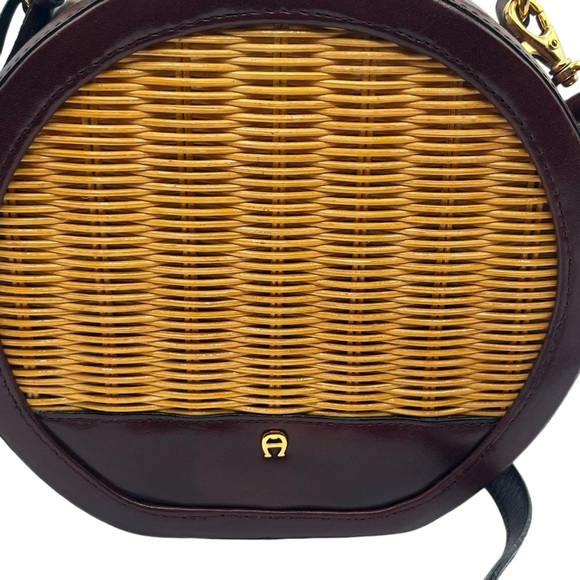 ETIENNE AIGNER ROUND WICKER LEATHER CROSSBODY BAG - Picture 5 of 16